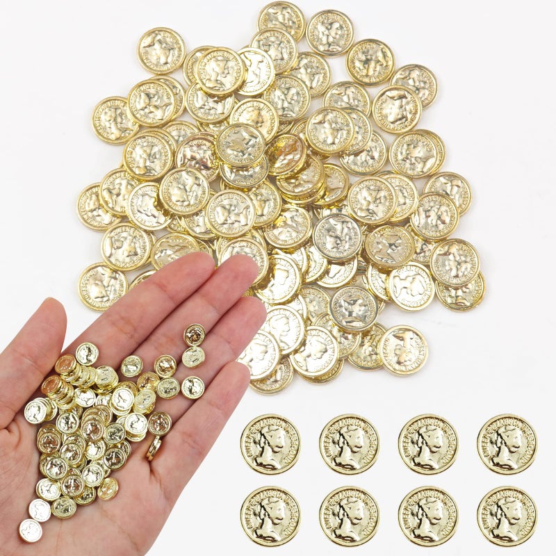 HOMICO 100 Pieces Miniature Coins for Crafts Dollhouse Tiny Fake Gold Coins for Dollhouse Fairy Garden Micro Landscaping - Image 3