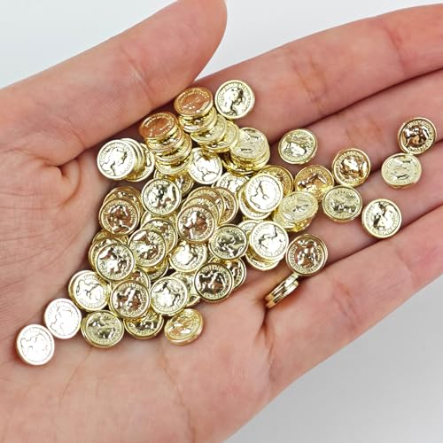 HOMICO 100 Pieces Miniature Coins for Crafts Dollhouse Tiny Fake Gold Coins for Dollhouse Fairy Garden Micro Landscaping - Image 5