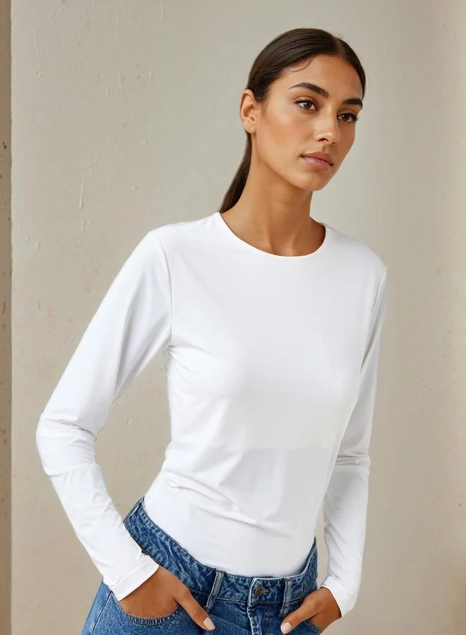 سبلاش فيڤ تيشيرت بياقة دائرية وأكمام طويلة