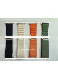 For Apple IWatchS10 Alpine Loop Nylon Woven Strap S8 Apple Watch S9Ultra Strap-Color:Stitched Black Metal Head 38/40/41mm