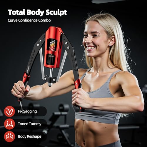 EAST MOUNT Twister Arm Exerciser - Adjustable 22-440lbs Hydraulic Power, Home Chest Expander, Shoulder Muscle Training Fitness Equipment, Arm Enhanced Exercise Strengthener (Black&Red) - Image 5
