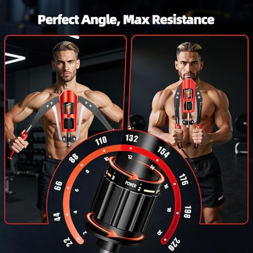 EAST MOUNT Twister Arm Exerciser - Adjustable 22-440lbs Hydraulic Power, Home Chest Expander, Shoulder Muscle Training Fitness Equipment, Arm Enhanced Exercise Strengthener (Black&Red) - Image 3