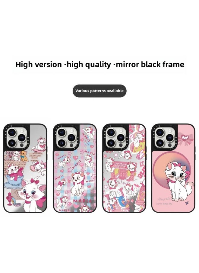Generic - CASE Star Same-style Mary Cat Suitable For Iphone16pro For Iphone 15Pro Max Phone Case 12 Drop-resistant 13-Color:High Quality: Mirror [Mary Cat Coffee House]]-Applicable Model:IP16PLUS - Image 1