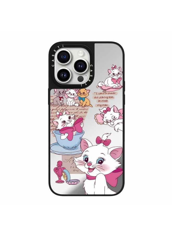 Generic - CASE Star Same-style Mary Cat Suitable For Iphone16pro For Iphone 15Pro Max Phone Case 12 Drop-resistant 13-Color:High Quality: Mirror [Mary Cat Coffee House]]-Applicable Model:IP16PLUS - Image 1