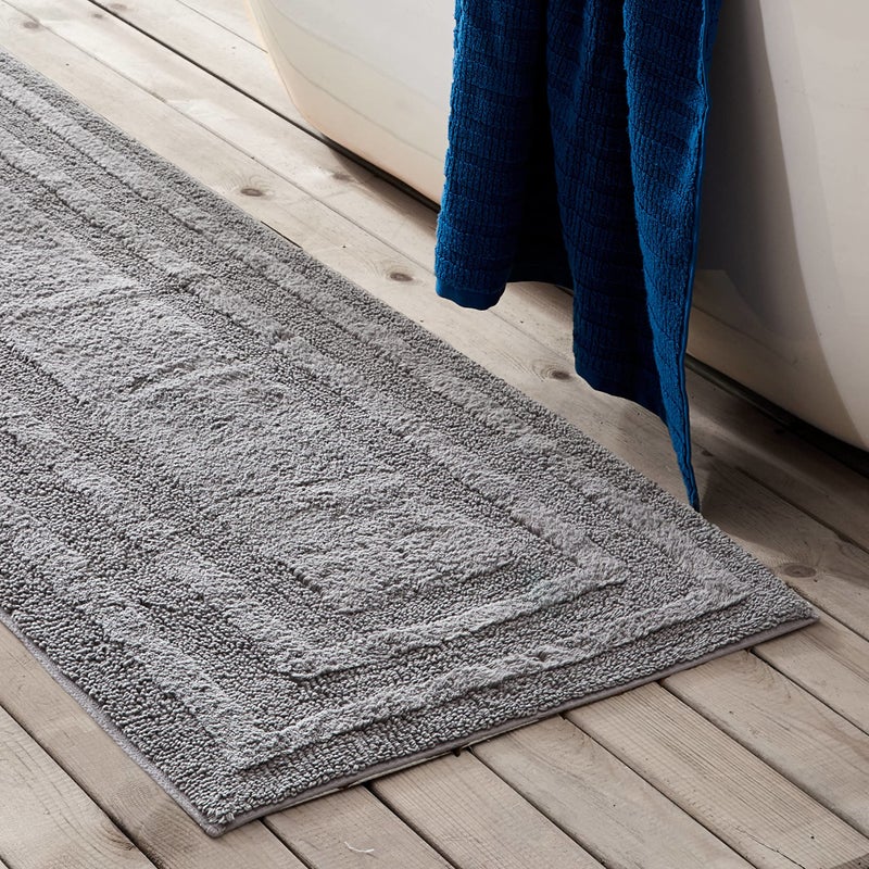 Eddie Bauer - Bathroom Rug, 100% Soft Plush Tufted Cotton Runner Rug, Highly Absorbent, Quick-Dry, and Skid-Resistant Backing (Logan Chrome Grey, 22" x 60") - Image 3