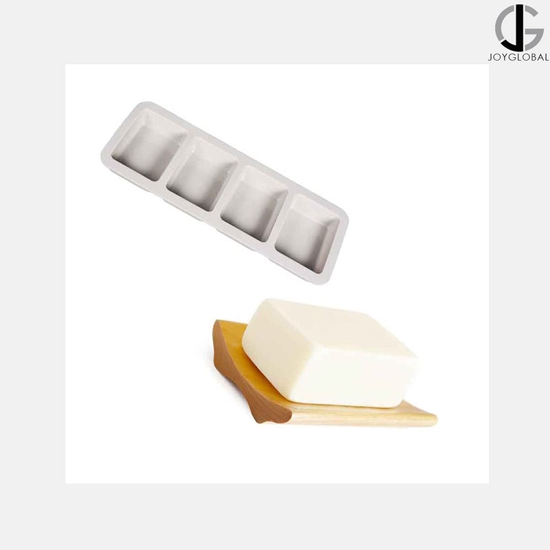 JoyGlobal Silicone 4 Cavity Rectangle Shape Soap Muffin All Purpose Mould - Image 2