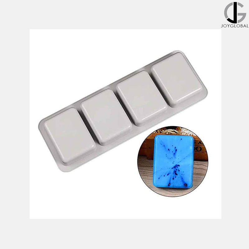 JoyGlobal Silicone 4 Cavity Rectangle Shape Soap Muffin All Purpose Mould - Image 3