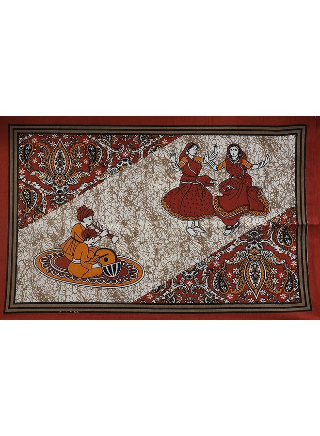 Monique Brand 144 TC 100% Pure Cotton Rajasthani Jaipuri Printed Double Bedsheet Size Bedsheet for Double Bed with 2 Pillow Cover -Maroon - Image 4