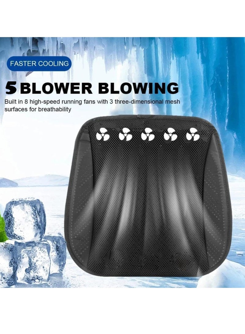 XiuWoo Electric Portable 3 Speed Adjustable Breathable Ventilated Seat Cushion, Cooling Seat Pad, Cooling Car Seat, Air Flow Seat Cover with USB Port and 5 Fans Suitable for Car Home Office  - Image 2