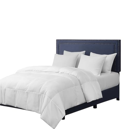 Kathy Ireland Royal Luxe Formerly Kathy Ireland Twin Size White Goose Feather and Down Comforter - 100% Cotton All Season Lightweight Hypoallergenic Duvet Insert with Corner Tabs, 68"x 88" - Image 1