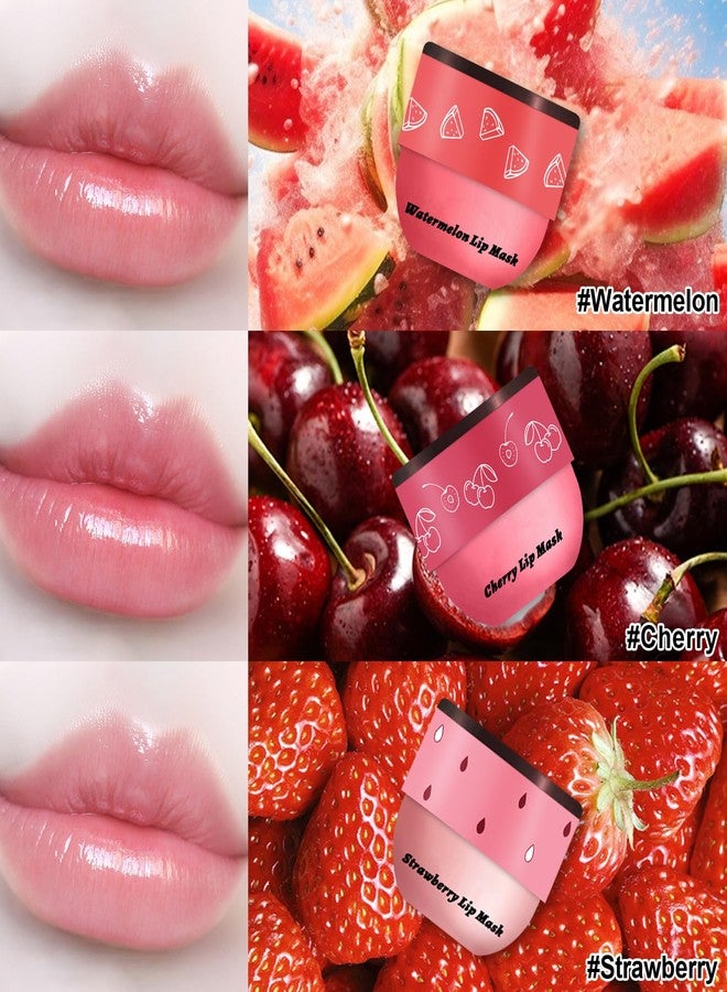 Scarman 6 PCS Bee Lip Balm Honey Pot, Propolis Lip Mask Overnight, Moisturizing Hydrating Lip Sleeping Mask Prevention Dry and Cracked, Reduce Lip Lines (Strawberry&Watermelon&Honey&Cherry&Coconut&Apple Lime) - Image 3