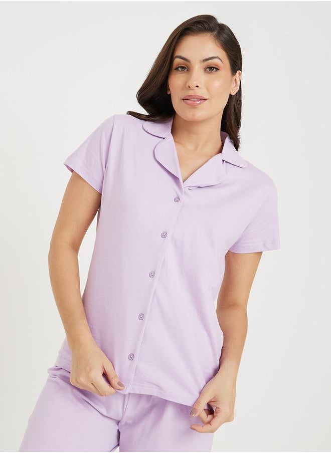 Styli - Cotton Jersey Short Sleeve Shirt and Pyjama Set - Image 1