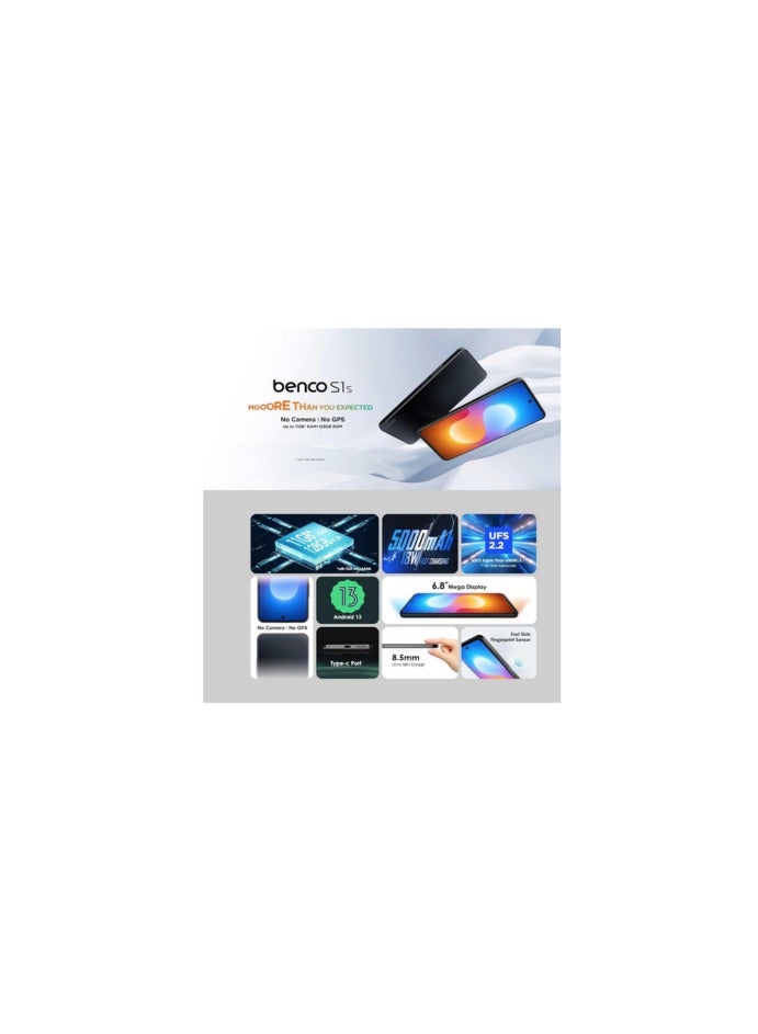 Benco S1s Dual SIM Gemstone Black 6GB RAM 256GB 4G LTE -Without Camera - Image 5