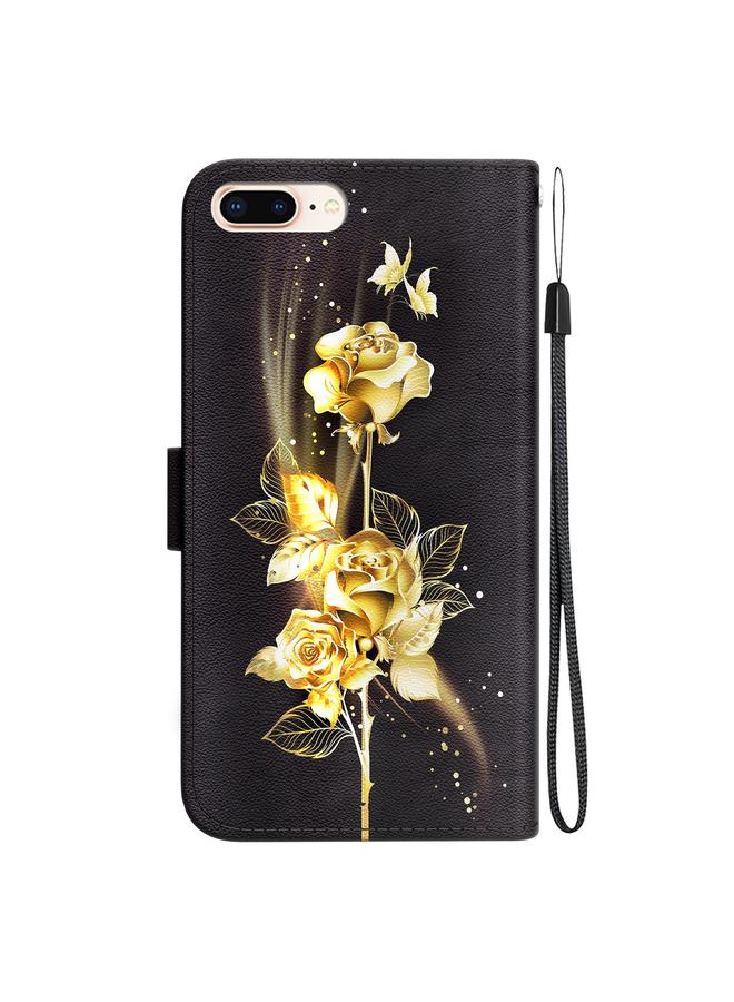S-TOP Case For iPhone 8 Plus / 7 Plus Crystal Texture Colored Drawing Leather Phone Case - Image 3