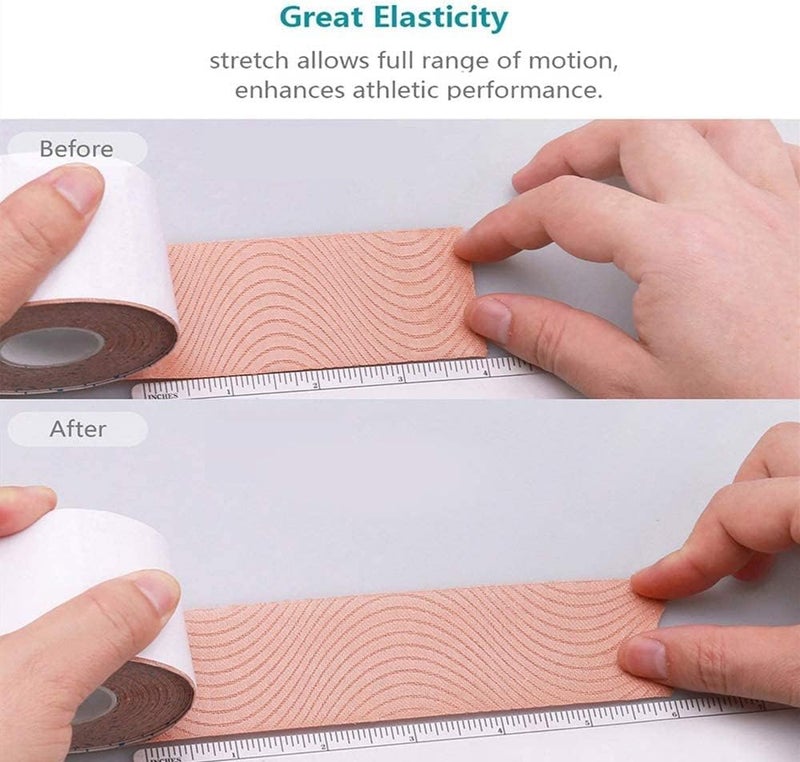 OBTANIM 8 Rolls Waterproof Breathable Kinesiology Tape, Athletic Elastic Kneepad Muscle Pain Relief Knee Taping for Gym Fitness Running Tennis Swimming (8 Colorful) - Image 3