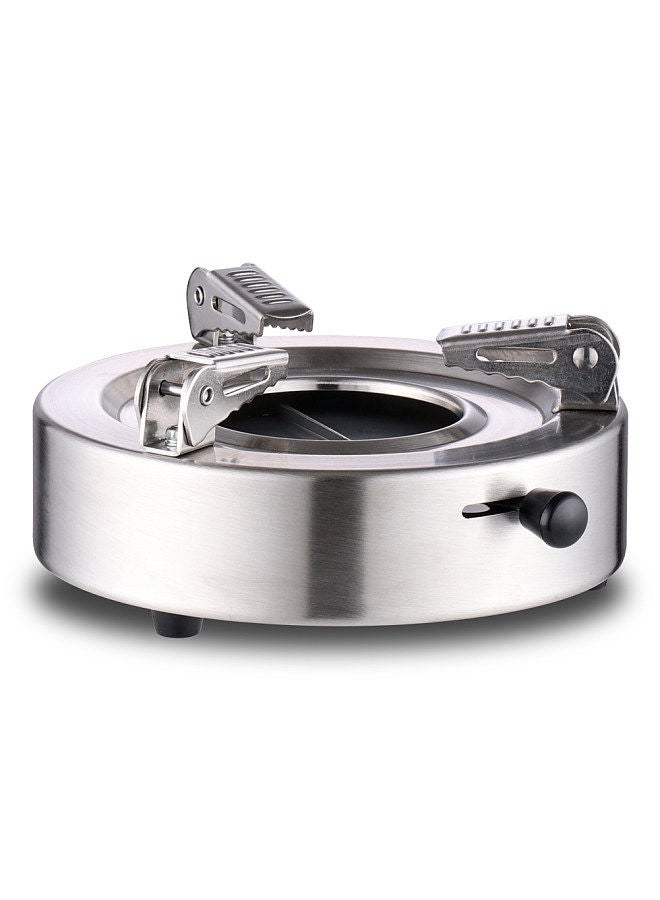 Outdoor Portable Mini Stove  Furnace Adjustable Firepower Lightweight Wind Proof for Camping Barbecue Hot Pot Outdoor Cooking Silvery