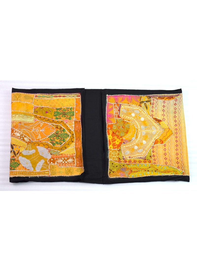 Global Art - Global Art Indian Art Handmade Patchwork Table Runner Traditional Embroidery Nice Decorative Home Office Table Decoration Art Charm - Image 1
