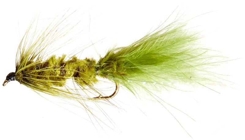 Flies Direct طعم الصيد العائم وولي باجر زيتوني مجموعة 1 دزينة من طعوم صيد السمك، عبوة من 12 - Image 1