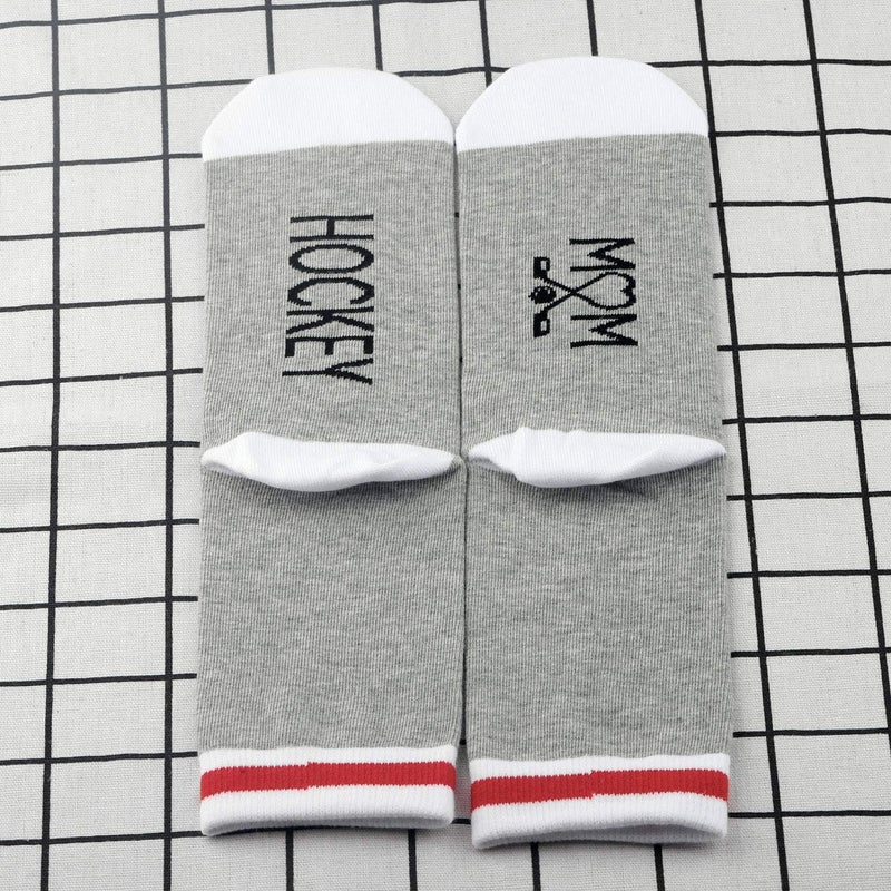 MBMSO 2 Pairs Hockey Mom Socks Hockey Mom Gifts for Women Hockey Novelty Socks Hockey Player Gifts for Mom - Image 2