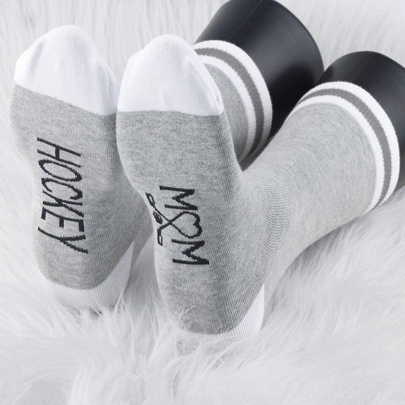 MBMSO 2 Pairs Hockey Mom Socks Hockey Mom Gifts for Women Hockey Novelty Socks Hockey Player Gifts for Mom - Image 5