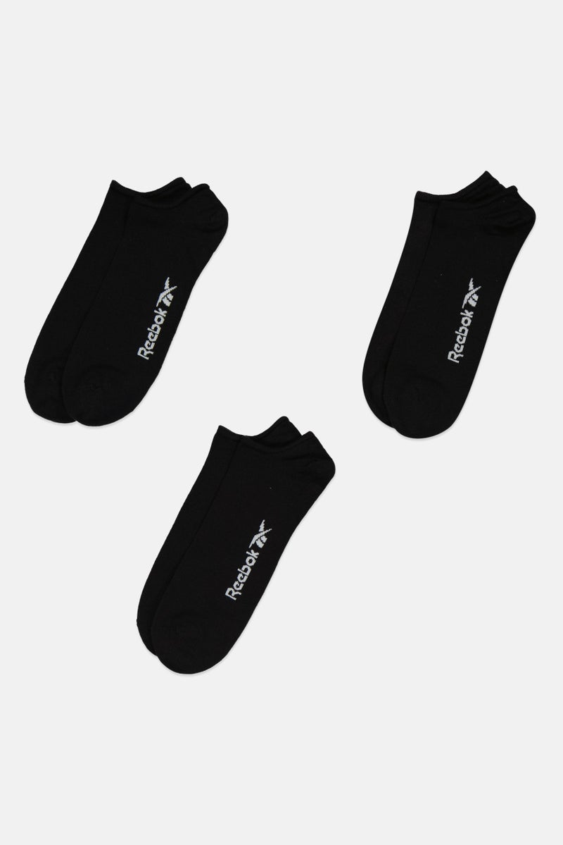 Reebok جوارب قصير للرجال 3 أزواج بشعار العلامة التجارية، أسود - Image 3