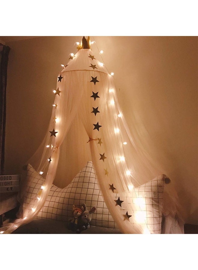 OldPAPA Bed Canopy for Girls - Princess Bed Canopy Mosquito Net Nursery Play Room Decor Dome Premium Yarn Netting Curtains Baby Game Dream Castle, Pink - Image 5