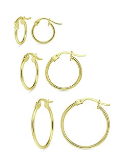 Sterling Hoop Earrings Three Pair Set