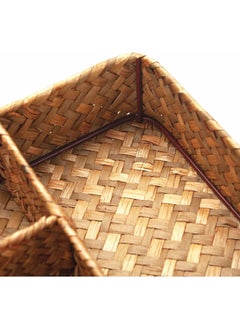 Y&D ea Bag/Sugar Packet Holder, Coffee Station Condiment Organizer, Seagrass Storage Basket, Wicker Rattan Divided Basket Organizer for Drawer/Shelf/Countertop  - Image 2