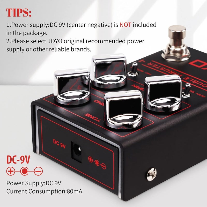 JOYO Bass Guitar Pedals High Gain Overdrive Effect Pedal with Independent Mid Frequency and Gain Boost for Bassist Electric Guitar Bass (DOUBLE THRUSTER R-28) - Image 4