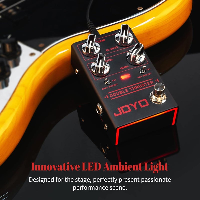 JOYO Bass Guitar Pedals High Gain Overdrive Effect Pedal with Independent Mid Frequency and Gain Boost for Bassist Electric Guitar Bass (DOUBLE THRUSTER R-28) - Image 5
