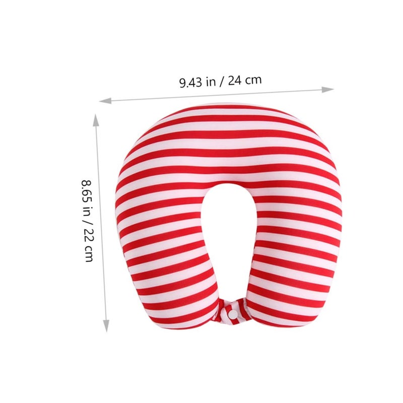 Flexible Striped Travel Neck Pillow Lightweight Spandex Support for Airplane Car - Image 3