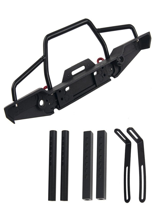 Vgoohobby Aluminum Front Bumper with LED Headlights Winch Mount Seat Tow Hook Compatible with Axial SCX10 SCX10II 90046 Traxxas TRX-4 TRX4 1/10 RC Crawler Car - Image 4