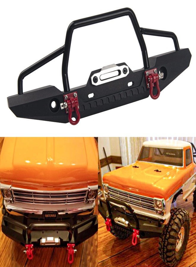 Vgoohobby Aluminum Front Bumper with LED Headlights Winch Mount Seat Tow Hook Compatible with Axial SCX10 SCX10II 90046 Traxxas TRX-4 TRX4 1/10 RC Crawler Car - Image 2