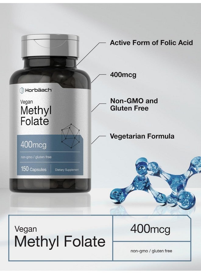 Horbäach Methyl Folate 400 mcg | 150 Vegan Capsules | Non-GMO, Gluten Free | Dietary Supplement - Image 4
