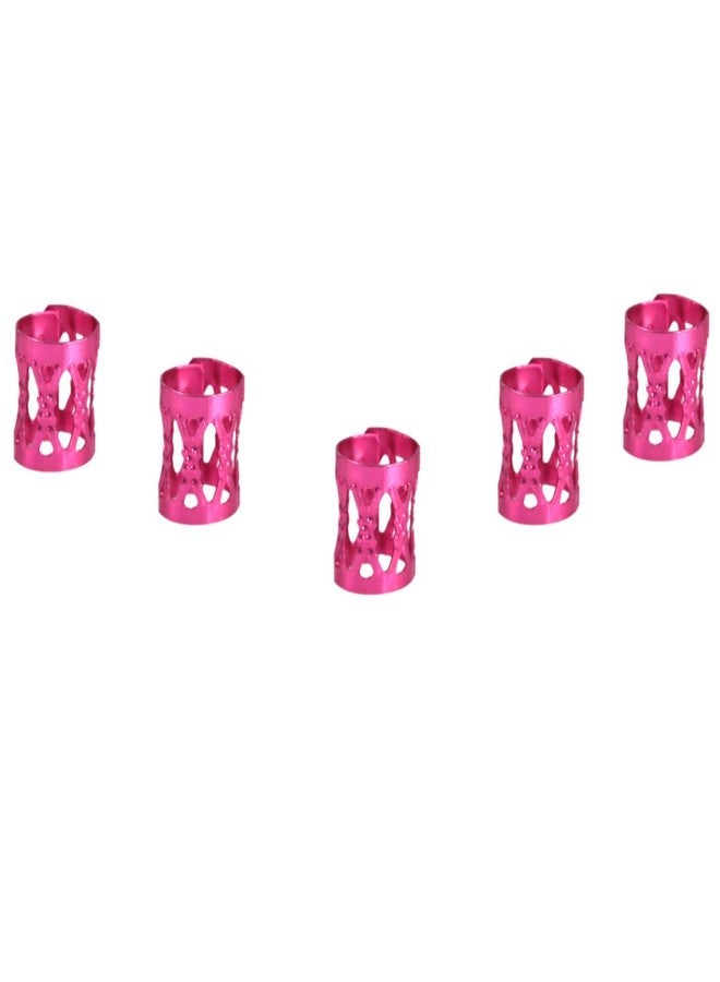 Cocoarm 100 Pcs Colorful Adjustable Hair Braid Beads Rings Cuff Hair Beauty Decoration Tool Dreadlocks Beads Hair Braid Rings Clips Dread Locks Hair Braiding Cuffs Decoration Accessories Jewelry(Rose Red) - Image 2