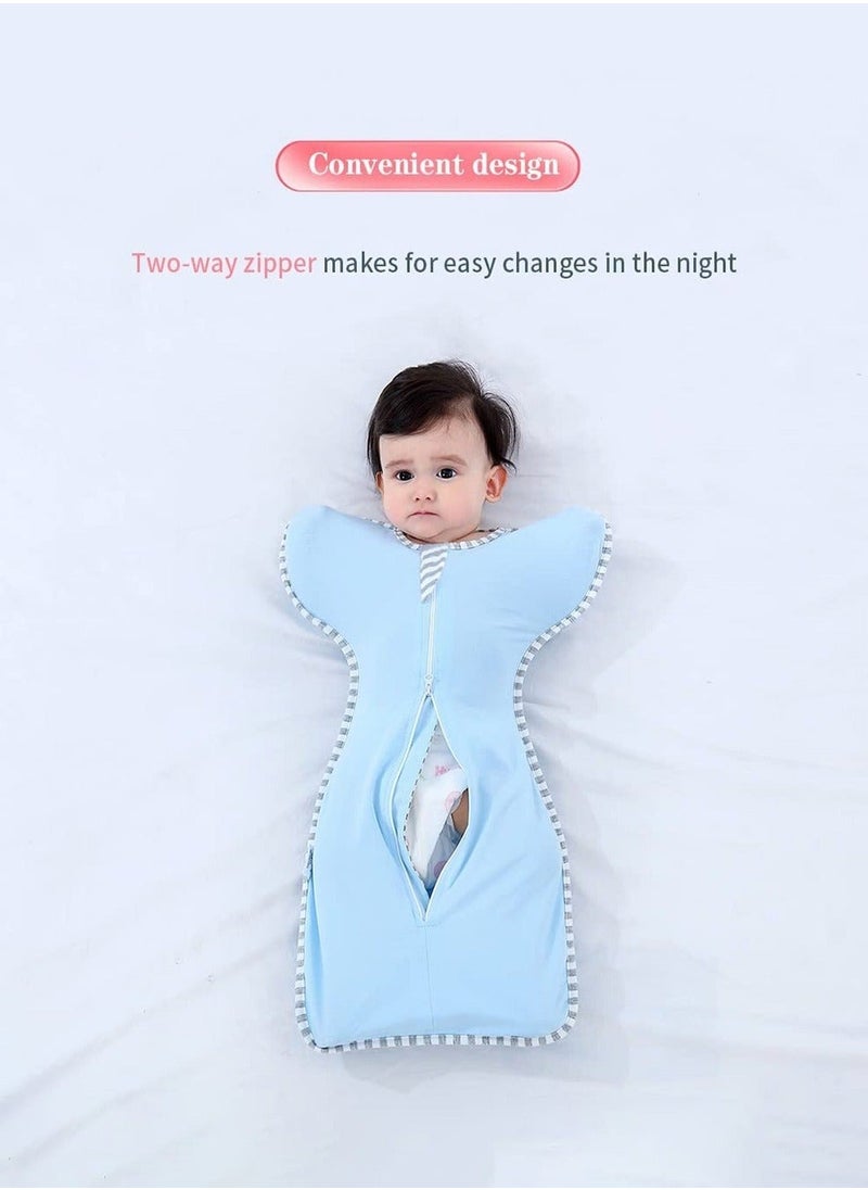 MIXDE 4 PCS Baby Swaddle Blanket Sack, Baby Sleeping Bag with Arms Free Design, Transition to Arm Freedom Wearable for Newborn Girl and Boy, 100% Breathable Cotton 3-6Months  - Image 4