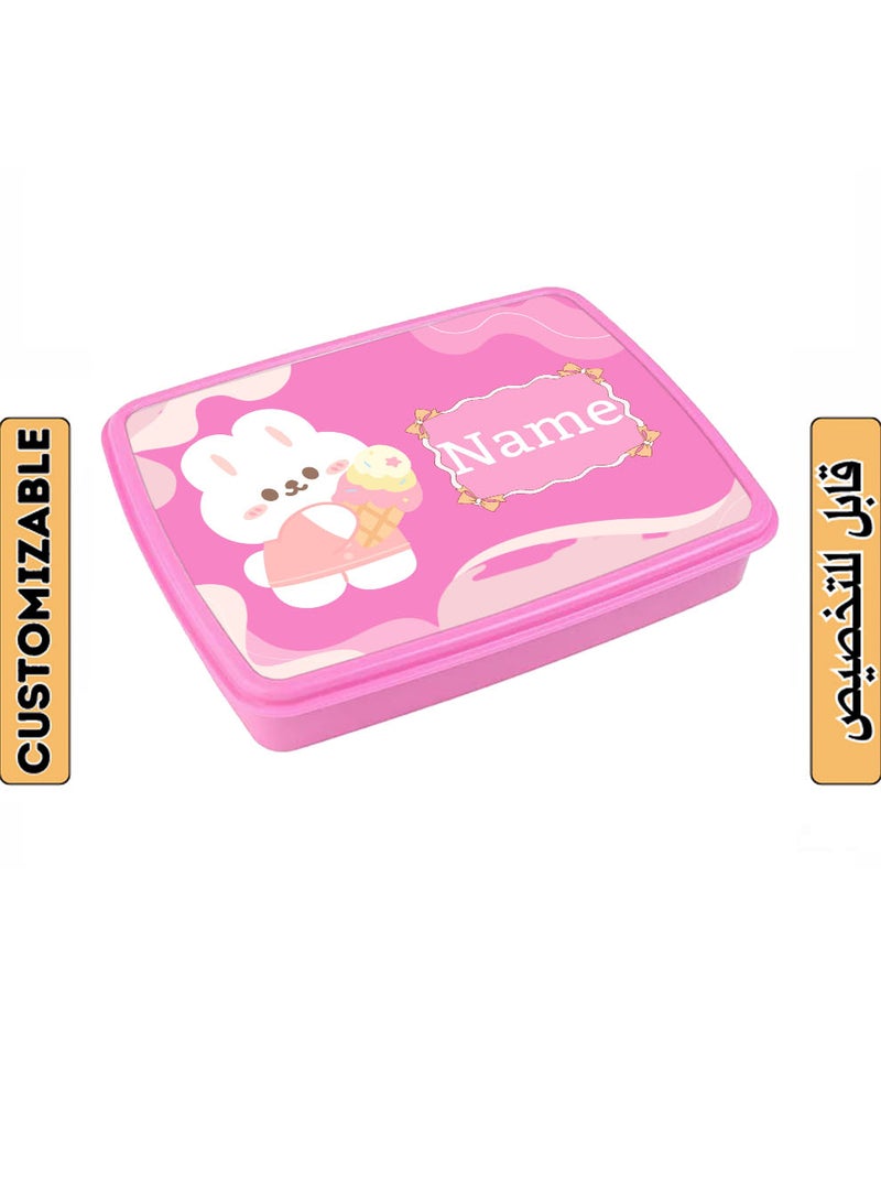 LOWHA Customizable Lunch Box with Personalized Name and Cute Cat Design - Image 1