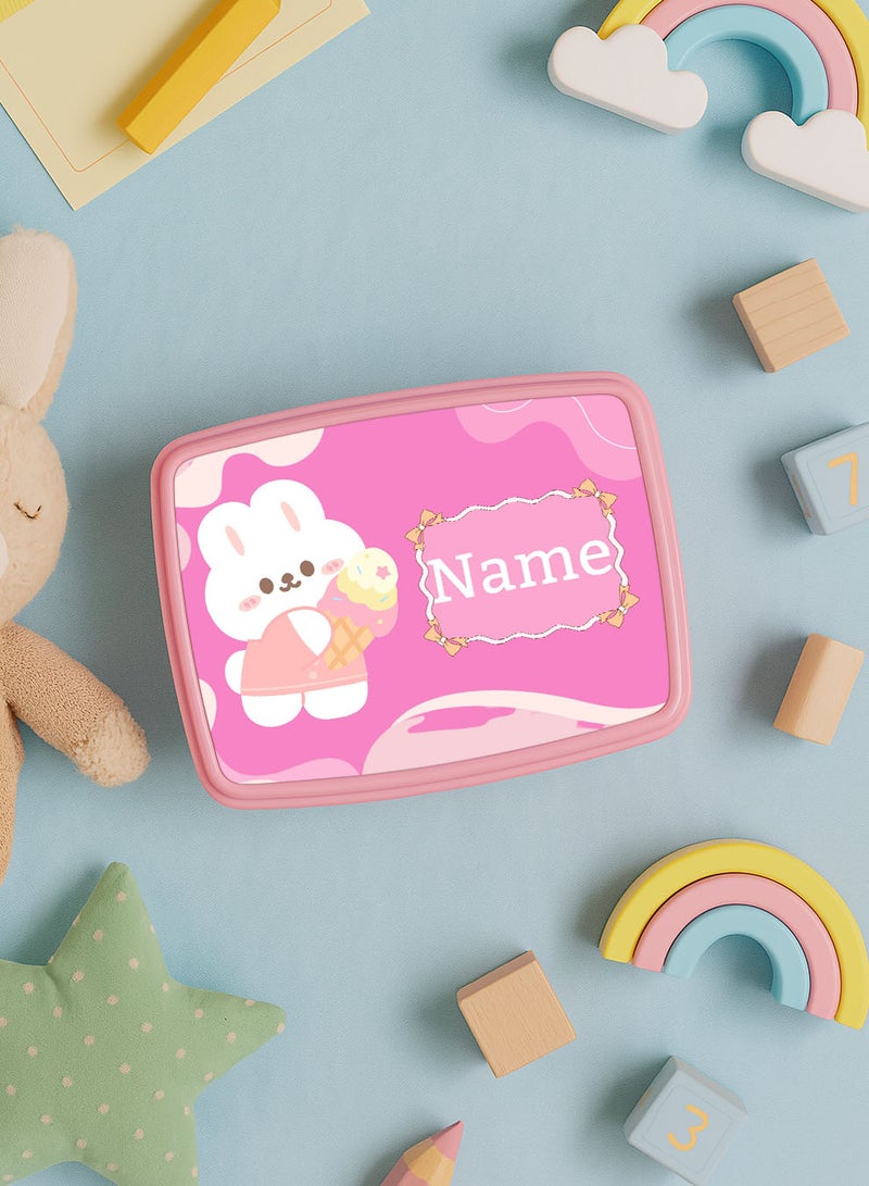 LOWHA Customizable Lunch Box with Personalized Name and Cute Cat Design - Image 3