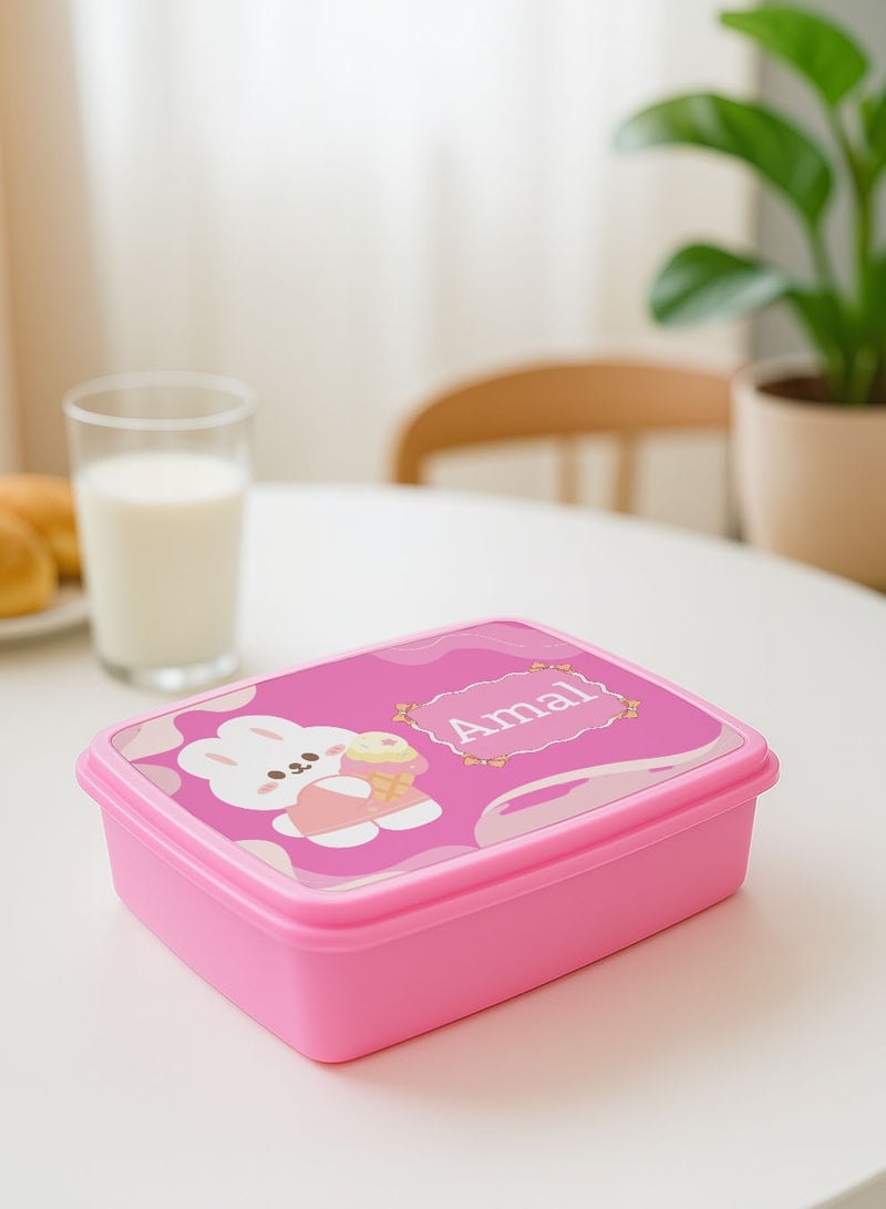 LOWHA Customizable Lunch Box with Personalized Name and Cute Cat Design - Image 4