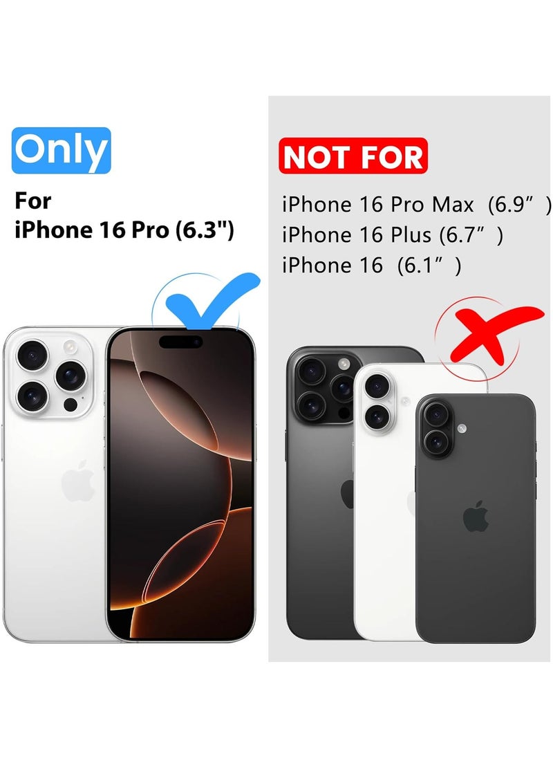 Denx - Magsafe iPhone 16 Pro Case, Grade Drop Tested Shockproof Matte Translucent Hard Back Slim Case Cover, Black Magnetic Circle (Black) - Image 1