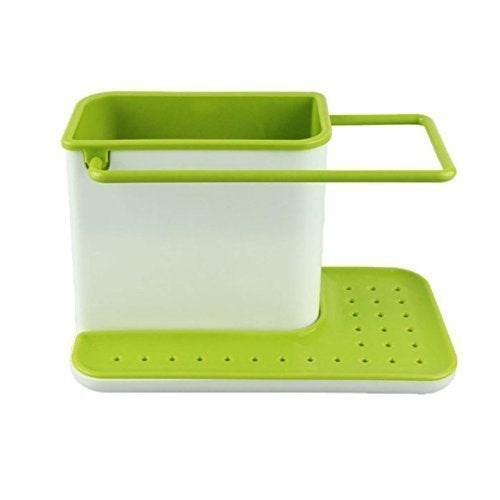NETXE 3 in 1 Kitchen Sink Organizer (for Dishwasher Liquid, Brush, Cloth, Soap, Sponge), Plastic - Image 1