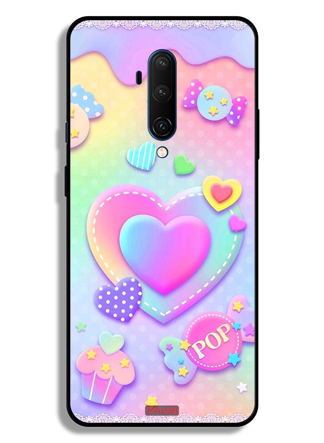 Tolwak OnePlus 7T Pro Protective Case Cover Pop Hearts Art - Image 2