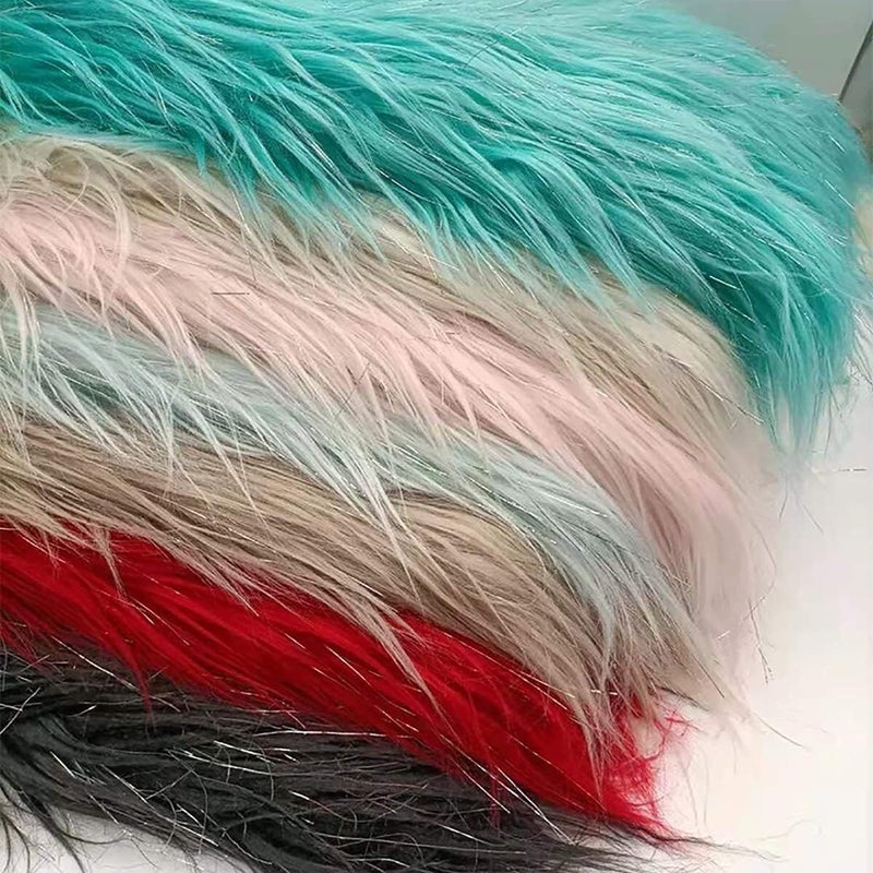 Faux Fur Faux Fur Fabric 170×50cm Long Hair Soft Artificial Fuzzy Fabric for DIY Craft Costume Decoration Use Fake Fur Fabric for DIY, Craft Fur Decoration (Color : 8 Light Pink) - Image 2