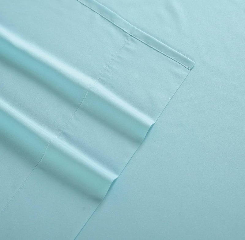 TRULY SOFT Everyday Sheet Set Turquoise Polyester 3-Piece Twin Sheet Set, Solid Color Themed, Adult Bedding, Oeko-TEX Certified - Image 2