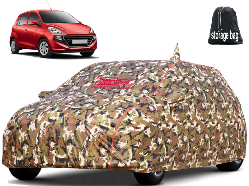 FAMEXON Waterproof Car Cover for Hyundai Santro Triple Layer Inner Fabric & Pipein Design All-Weather Car Body Cover with Antenna Pockets Adjustable Strap Buckle Car Cover - Image 1