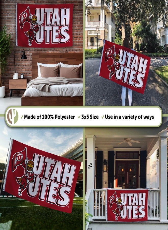 Desert Cactus University of Utah Flag UT Utes Flags Banners 100% Polyester Indoor Outdoor 3x5 (Design C) - Image 3