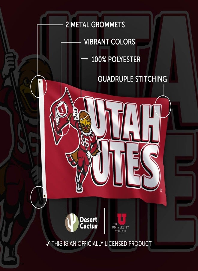 Desert Cactus University of Utah Flag UT Utes Flags Banners 100% Polyester Indoor Outdoor 3x5 (Design C) - Image 4