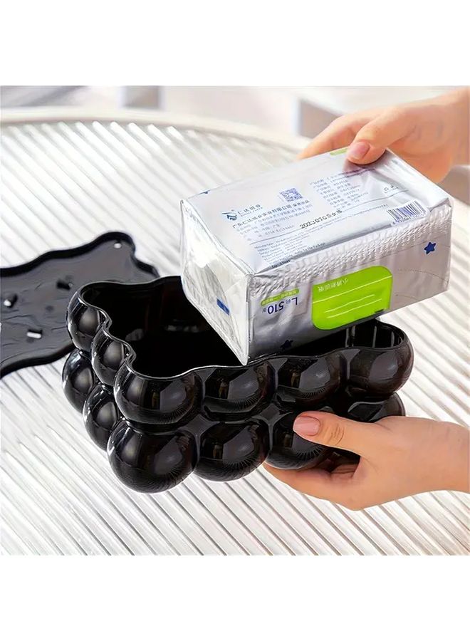 White Modern Elegant Tissue Box Holder Open Top Design Durable Plastic For Living Room Bathroom Office - Image 2