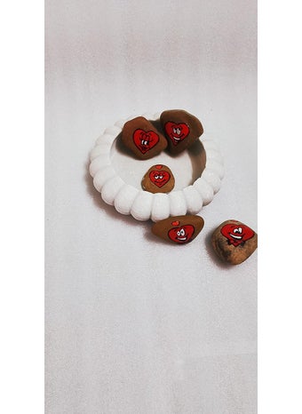 R&M R&M RM Marble Bowl with 5 Painted Stone for Home Decoration and Gifting| Marble Flower Bowl | Marble Floating Candle Bowl | Marble Floating Duck Bowl | Marble Candle Holder Bowl  - Image 2