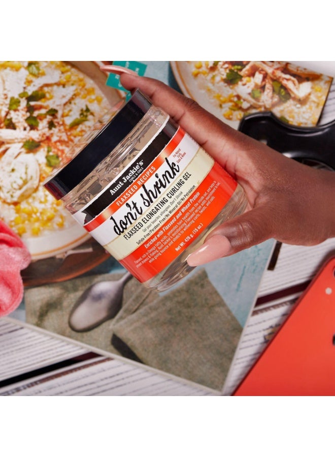 أنت جاكيز جل Aunt Jackie's Flaxseed Recipes Don't Shrink لإطالة وتحديد تجعيدات الشعر 15 أونصة للشعر الكيرلي والمموج والمجعد مع ترطيب ومكافحة الهيشان - Image 3